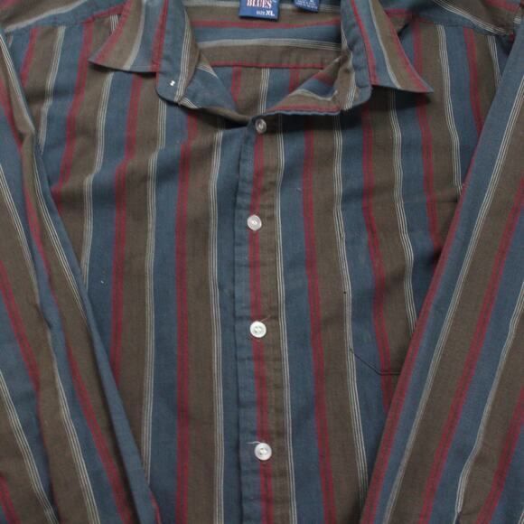 Vintage Bristol Blues XL Men's Striped Dress Shirt - Picture 3 of 10
